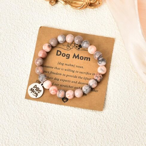 Kilener Dog Mom Dad Bracelet Gifts for Men Women Gifts for Dog Lovers Pet Lovers Christmas Birthday Gifts for Dog Moms Dads Best Friends Wife Husband Beaded Bracelets in Saudi Arabia