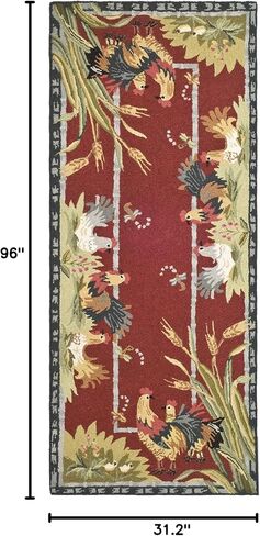 سجادة SAFAVIEH Chelsea Collection - 2'6" x 8'، عنابي، صوف ريفي فرنسي معلق يدويًا، مثالية للمناطق ذات حركة المرور العالية في غرفة المعيشة وغرفة النوم (HK56C) in Kuwait