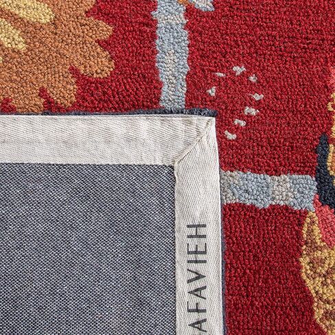 سجادة SAFAVIEH Chelsea Collection - 2'6" x 8'، عنابي، صوف ريفي فرنسي معلق يدويًا، مثالية للمناطق ذات حركة المرور العالية في غرفة المعيشة وغرفة النوم (HK56C) in Kuwait