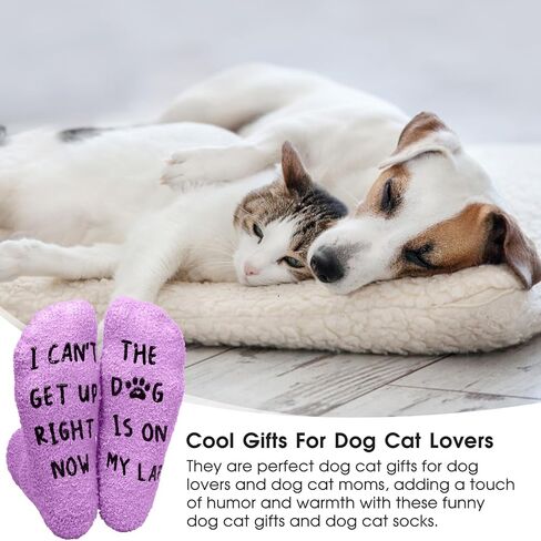 Sunia Birthday Gifts for Cat Dog Mom Dad, Fuzzy Funny Socks for Christmas, Dog Cat Pet Lovers Gifts for Women in Saudi Arabia