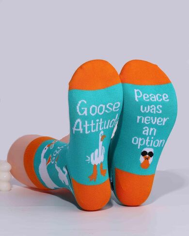Funny Silly Goose Socks for Women Men, Novelty White Goose Stocking Crazy Crew Socks Casual Cotton Stocking Gifts for Teens Adults, 1 Pair in Saudi Arabia