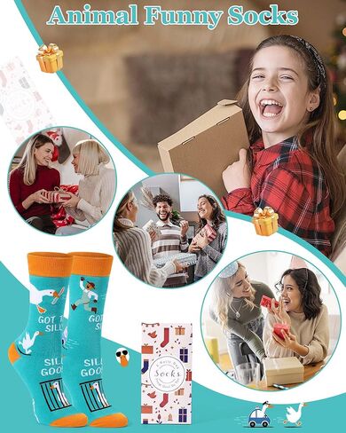 Funny Silly Goose Socks for Women Men, Novelty White Goose Stocking Crazy Crew Socks Casual Cotton Stocking Gifts for Teens Adults, 1 Pair in Saudi Arabia