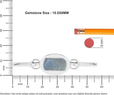 15.5x8mm Natural Raw Rainbow Moonstone Twister Bangle Bracelet in Sterling Silver for Women, June Birthstone Jewelry Gifts for Her Birthday, Anniversary, Christmas, Graduation, Bezel in Saudi Arabia