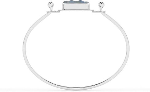 15.5x8mm Natural Raw Rainbow Moonstone Twister Bangle Bracelet in Sterling Silver for Women, June Birthstone Jewelry Gifts for Her Birthday, Anniversary, Christmas, Graduation, Bezel in Saudi Arabia