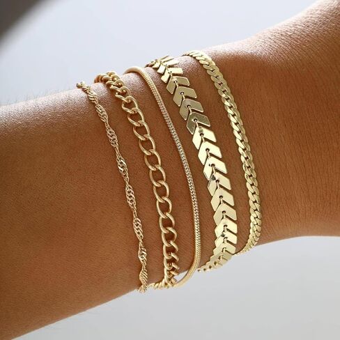 Gold Bangle Bracelets for Women Fashionable Cuff Ornament Jewelry Gift Set country concert trendy fashion jewelry fall fashion in Saudi Arabia