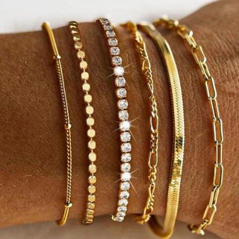 Gold Bangle Bracelets for Women Fashionable Cuff Ornament Jewelry Gift Set country concert trendy fashion jewelry fall fashion in Saudi Arabia