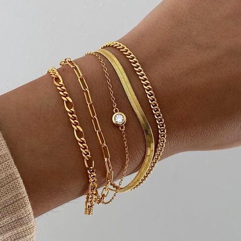 Gold Bangle Bracelets for Women Fashionable Cuff Ornament Jewelry Gift Set country concert trendy fashion jewelry fall fashion in Saudi Arabia