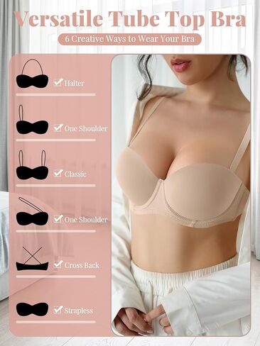 حمالة صدر للاستخدام اليومي، حمالة صدر من Beauty Back بدون حمالات، ملابس داخلية متعددة الاتجاهات بدون أكتاف in Kuwait