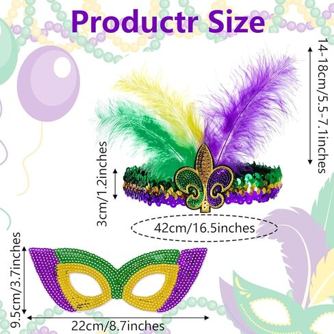 Mardi Gras Costume Accessory Set Tutu Skirt, Faux Feather Headband, Mask,Mardi Gras Beads,Feather Boa,Socks for Women in Saudi Arabia