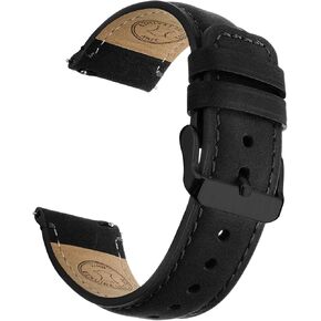 سوار ساعة من الجلد من ريسيتاني، أحزمة ساعة من الجلد الطبيعي مقاس 20 ملم و22 ملم للرجال، سوار معصم عتيق سريع التحرير مناسب للساعات الذكية الميكانيكية الكوارتز الكلاسيكية in Kuwait