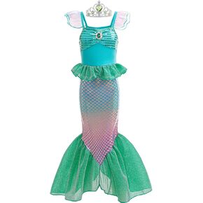 Mermaid Tail Costume,Mermaid Dress Little Girls Princess Dress with Crown for Girl 3-8 Birthday Gifts Xmas Halloween in Saudi Arabia