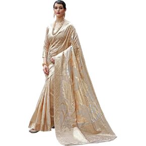 Women Kanchipuram Silk Blend Saree With Blouse Piece in Saudi Arabia