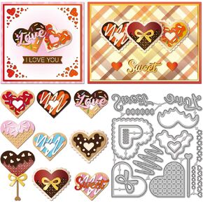GLOBLELAND Valentine's Day Bear Shake Cutting Dies Metal Love Balloon Bear Cutting Embossing Template Love Heart Paper Die Cuts for Scrapbooking Card Making Crafts Paper Cards in Kuwait