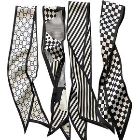 4-Pack Women's Fashion Scarves, Versatile Boho Chic Head Wrap Sash for Hair, Handbag, and Accessories in Kuwait