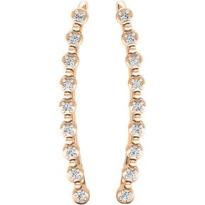Dazzlingrock Collection 0.05 Cttw 18K Solid Gold Round White Diamond Womens Crawler Curved Climber Earrings in Saudi Arabia