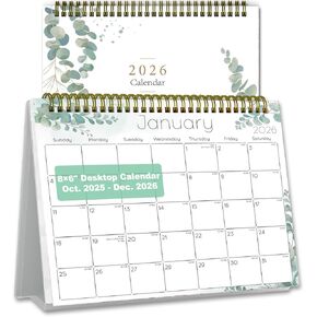 تقويم مكتبي صغير 2025 - تقويم مكتبي قائم 2025، أكتوبر. 2024 - ديسمبر. 2025، 8 بوصة × 6 بوصة، تقويم مكتبي قابل للطي شهريًا مع قائمة المهام، مخطط تقويم مكتبك الشخصي للمكتب المنزلي in Kuwait