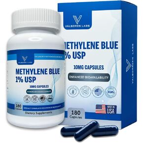 Methylene Blue Capsules 10 mg – Pharmaceutical Grade – with Vitamin C Ester – Non-GMO & Vegan – Made in USA – 180 Count in Saudi Arabia