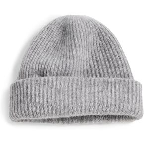 White & Warren Women's Cashmere Plush Rib Beanie, Grey Heather, One Size in Saudi Arabia