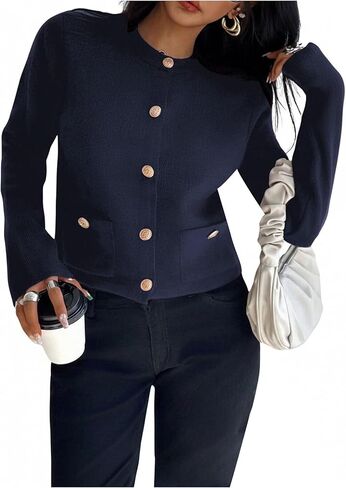GORGLITTER Women's Cardigan Sweaters Trendy Oversized Knit Chunky Button up Cardigans Fall Winter Outfits in Saudi Arabia