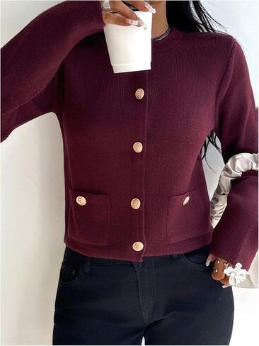 GORGLITTER Women's Cardigan Sweaters Trendy Oversized Knit Chunky Button up Cardigans Fall Winter Outfits in Saudi Arabia