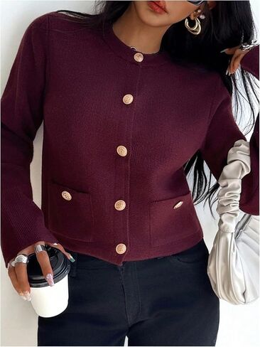GORGLITTER Women's Cardigan Sweaters Trendy Oversized Knit Chunky Button up Cardigans Fall Winter Outfits in Saudi Arabia