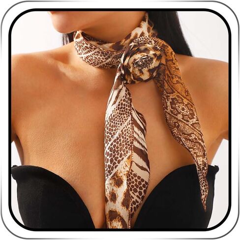 ACEDRE Leopard Print Scarf Choker Necklace Fashionable Animal Print Accessory for Women in Saudi Arabia