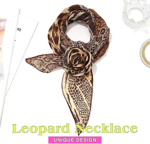 ACEDRE Leopard Print Scarf Choker Necklace Fashionable Animal Print Accessory for Women in Saudi Arabia