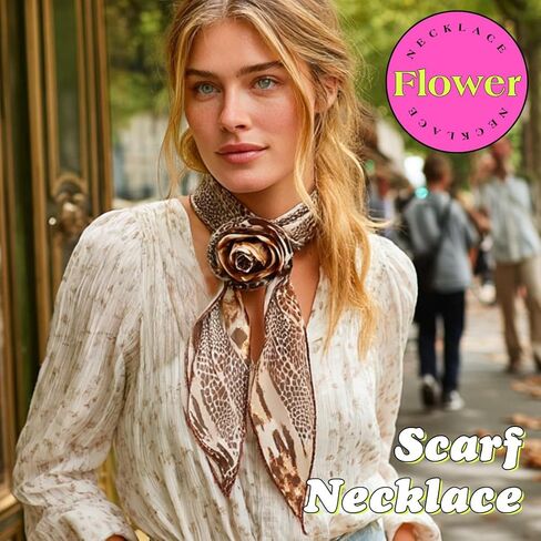 ACEDRE Leopard Print Scarf Choker Necklace Fashionable Animal Print Accessory for Women in Saudi Arabia