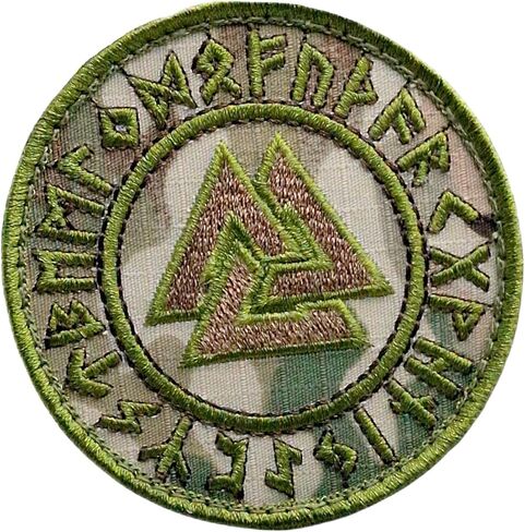 Compatible with Valknut Viking Norse Runic Heathen Pagan Odin God Rune Morale Tactical Fastener Patch (Multicam) in Saudi Arabia