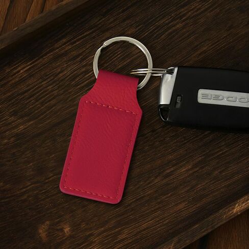 LaserGram Rectangle Keychain, Old Farm Tractor, Personalized Engraving Included (Red) in Saudi Arabia