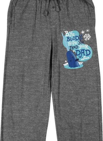 Elf Mr. Narwhal وداعًا، صديقي، أتمنى أن تجد والدك بنطال بيجامة للنوم باللون الرمادي المنقط للرجال in Kuwait