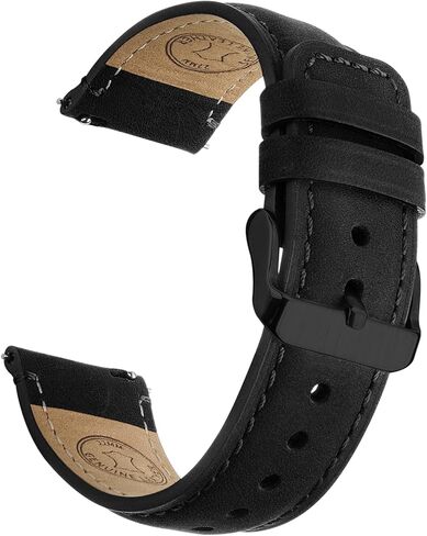 سوار ساعة من الجلد من ريسيتاني، أحزمة ساعة من الجلد الطبيعي مقاس 20 ملم و22 ملم للرجال، سوار معصم عتيق سريع التحرير مناسب للساعات الذكية الميكانيكية الكوارتز الكلاسيكية in Kuwait