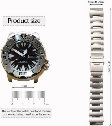 حزام من الفولاذ المقاوم للصدأ متوافق مع حزام الغوص Seiko SRP307 313 لسلسلة Monster SKX781 SKX779 لساعات 4K30ZZ in Kuwait