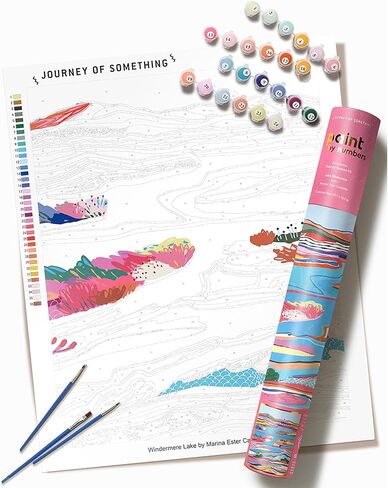 Cactus Valley Paint by Numbers Kit & Canvas - DIY Adult Craft Kit - Artist Designed in Saudi Arabia