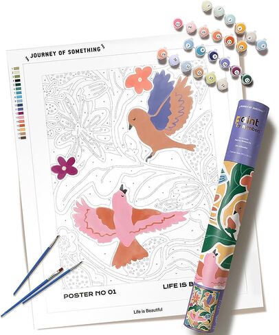 Cactus Valley Paint by Numbers Kit & Canvas - DIY Adult Craft Kit - Artist Designed in Saudi Arabia