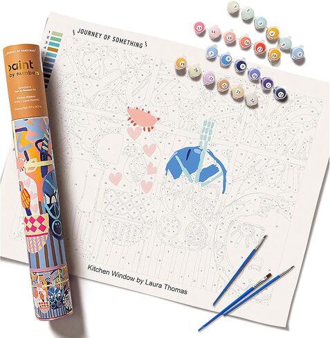Cactus Valley Paint by Numbers Kit & Canvas - DIY Adult Craft Kit - Artist Designed in Saudi Arabia