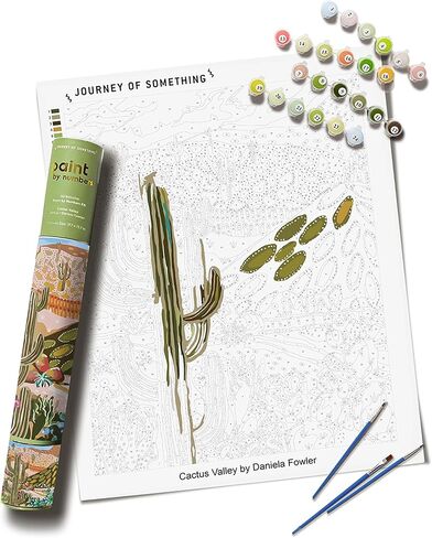 طلاء Cactus Valley بواسطة أرقام مجموعة و Canvas - DIY Carra Craft Kit - فنان مصمم in Kuwait