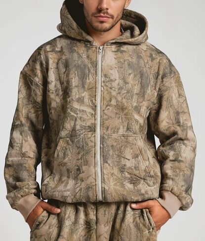 Camo Zip Up Hoodie Women Mens Oversized Fleece Long Sleeve Hooded Sweatshirt Casual 2025 Fall Hunting Hoodie Jacket in Saudi Arabia