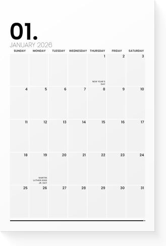 Karto Magnetic Calendar for Refrigerator 2025 - Vertical 8.5x11 inch Runs Until June 2026 - Versatile and Easy Planning with Aesthetic Fridge Calendar Magnet - Minimalist in Saudi Arabia