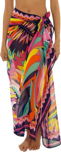 Trina Turk Paralia - Women's Chiffon Pareo, Casual, Beach Cover Ups for Women, Multicolor, One Size in Saudi Arabia