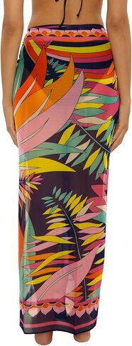 Trina Turk Paralia - Women's Chiffon Pareo, Casual, Beach Cover Ups for Women, Multicolor, One Size in Saudi Arabia