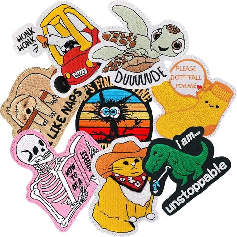 20 Pieces Random Funny Patches, Hook and Loop Humorous Funny Embroidered Meme Morale Patch, DIY Applique Accessories for Backpacks, Dog Harnesses, Army Vests, Hats, Helmets in Saudi Arabia