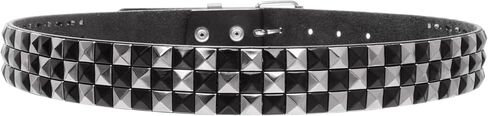 Beltiscool Snap On 1 1/2" Black & Silver Checkerboard Punk Rock Studded Belt in Saudi Arabia