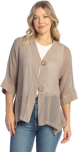 Jess & Jane Mineral Washed Mesh Cardigan - M116 in Saudi Arabia