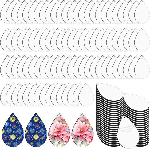 200Pcs Round Sublimation Earring Blanks Bulk Double-Sided MDF Wood Blank Sublimation Earring for Sublimation White Earrings for DIY Craft in Kuwait