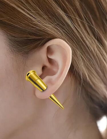 Ocptiy 10G-00G Astm F136 Titanium Gauges Stretching Kit Screw Fit Single Flared Ear Gauges Tunnels Taper Plugs Kit Expander Stretcher Piercing Jewelry for Women Men Silver Gold in Saudi Arabia