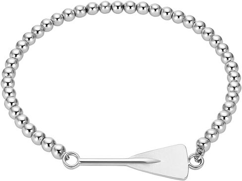Sportybella Rowing Oar Bracelet for Crew Team Athletes – Adjustable Metal Bead Wristband with Row Paddle Charm – Jewelry Gift for Rowers and Coaches – Fits Most Wrist Sizes in Saudi Arabia