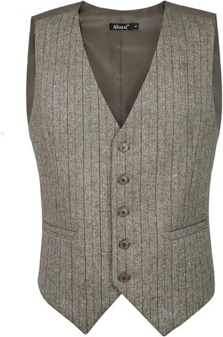Mens Business Dress Tweed Suit Vest Regular Fit Tuxedo Waistcoat in Saudi Arabia