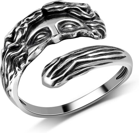 Venus Half Face Greek Ring - 925 Sterling Silver Antique Unique Vintage Thumb ring for Women Men Roman Mythology Jewelry Open adjustable in Saudi Arabia