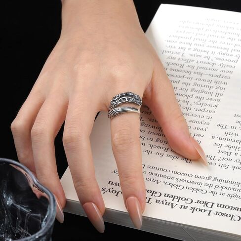 Venus Half Face Greek Ring - 925 Sterling Silver Antique Unique Vintage Thumb ring for Women Men Roman Mythology Jewelry Open adjustable in Saudi Arabia